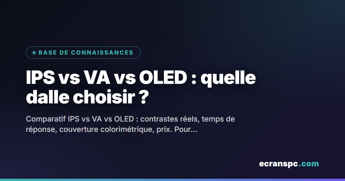 IPS vs VA vs OLED : quelle dalle choisir en 2025 ?